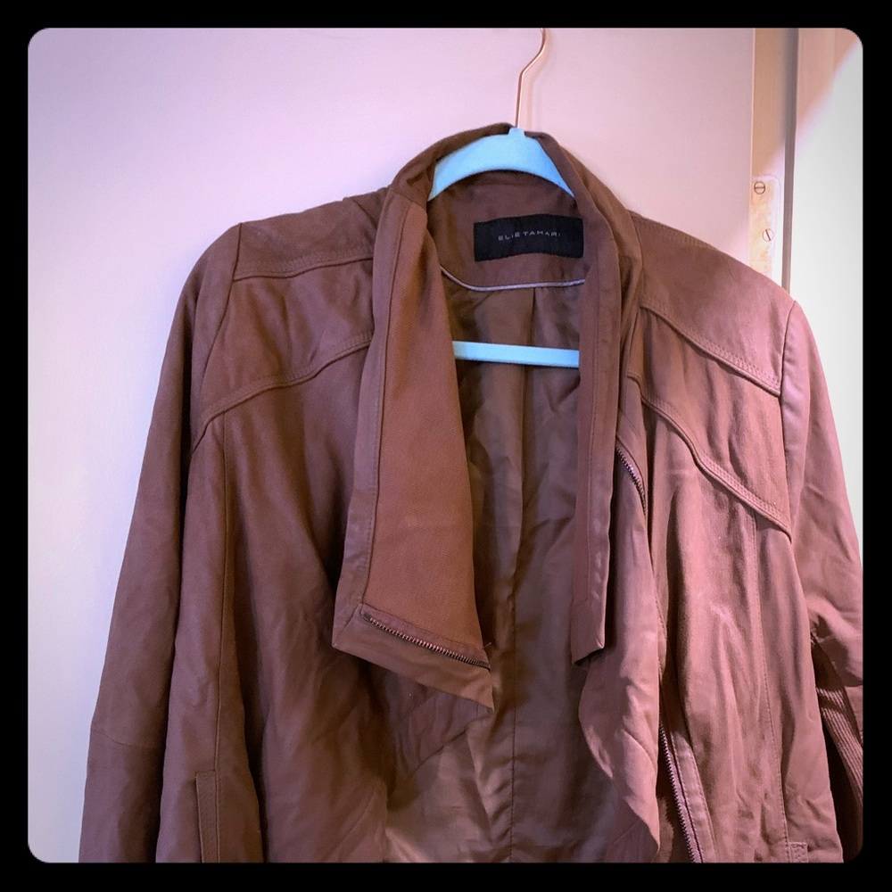 Soft leather jacket. Asymmetrical.